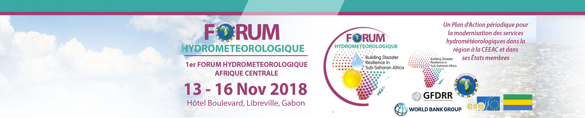 banniere 1er FORUM HYDROMETEOROLOGIQUE AFRIQUE CENTRALE